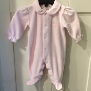 Like New Kissy Kissy Velour Footies Bodysuit